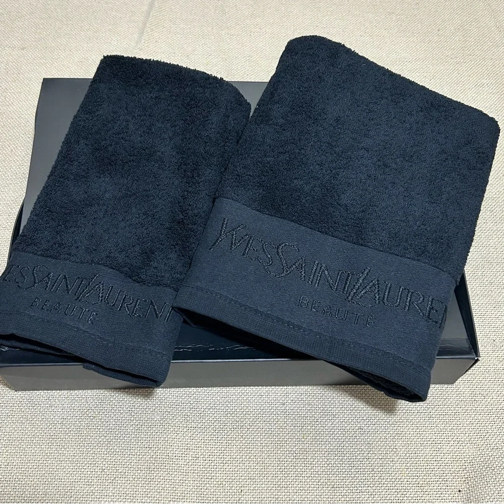 YSL Beaute Black Towel Set New in Box
